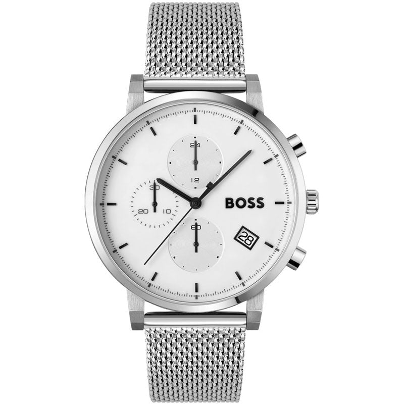  Shop Authentic Hugo Boss Skymaster White Dial Silver Mesh Bracelet Watch for Men - 1513933 - Luxxuri