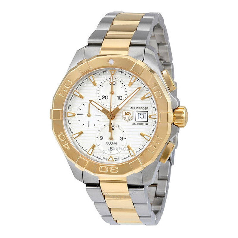  Shop Authentic Tag Heuer Aquaracer Caliber 16 Automatic White Dial Two Tone Steel Strap Watch for Men - CAY2121.BB0923 - Luxxuri
