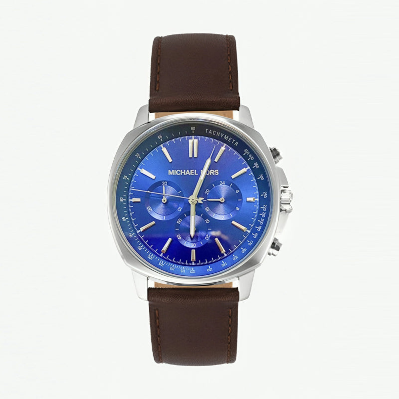  Shop Authentic Michael Kors Sullivan Quartz Blue Dial Brown Leather Strap Watch For Men - MK8996 - Luxxuri