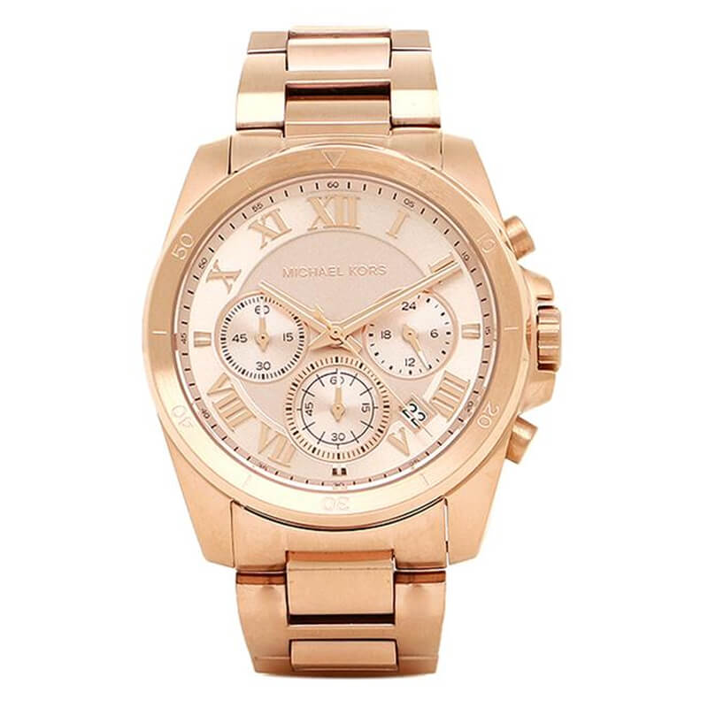  Shop Authentic Michael Kors Brecken Chronograph Quartz Rose Gold Dial Rose Gold Steel Strap Watch For Women - MK6367 - Luxxuri