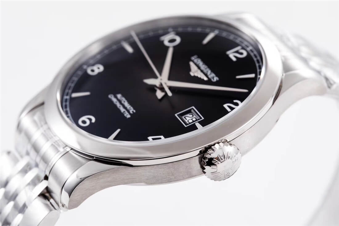  Shop Authentic Longines Record Black Dial Automatic Stainless Steel 40mm Watch for Men - L2.821.4.56.6 - Luxxuri