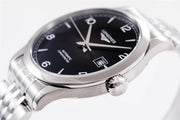  Shop Authentic Longines Record Black Dial Automatic Stainless Steel 40mm Watch for Men - L2.821.4.56.6 - Luxxuri