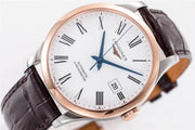  Shop Authentic Longines Record Automatic Stainless Steel 18K Gold Watch for Men - L2.821.5.11.2 - Luxxuri
