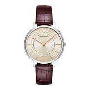  Shop Authentic Emporio Armani Dress Quartz Silver Dial Brown Leather Strap Watch For Women - AR11063 - Luxxuri