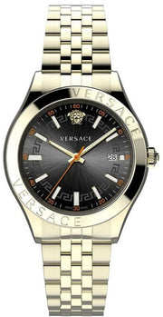  Shop Authentic Versace Quartz Black Dial Gold Steel Strap Watch For Men - VEVK01221 - Luxxuri