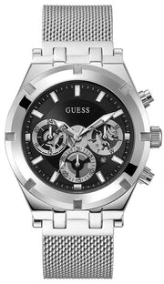  Shop Authentic Guess Continental Quartz Black Dial Silver Mesh Strap Watch For Men - GW0582G1 - Luxxuri
