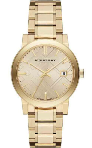  Shop Authentic Burberry The City Gold Dial Gold Steel Strap Watch for Women - BU9033 - Luxxuri