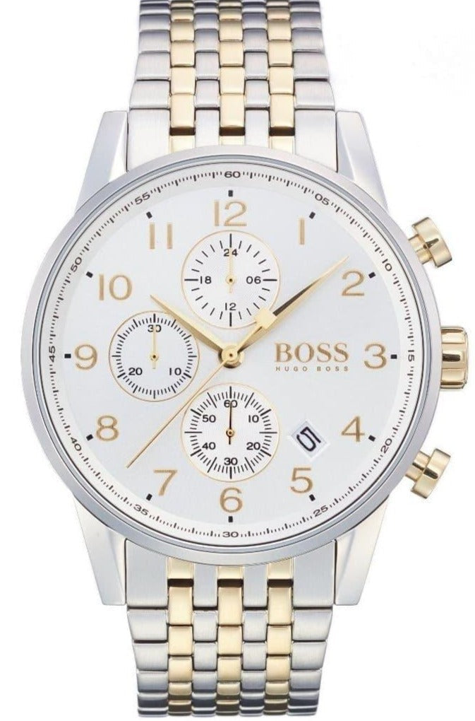  Shop Authentic Hugo Boss Navigator White Dial Two Tone Steel Strap Watch for Men - 1513499 - Luxxuri
