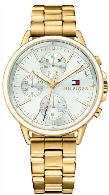  Shop Authentic Tommy Hilfiger Carly White Dial Gold Steel Strap Watch for Women - 1781786 - Luxxuri