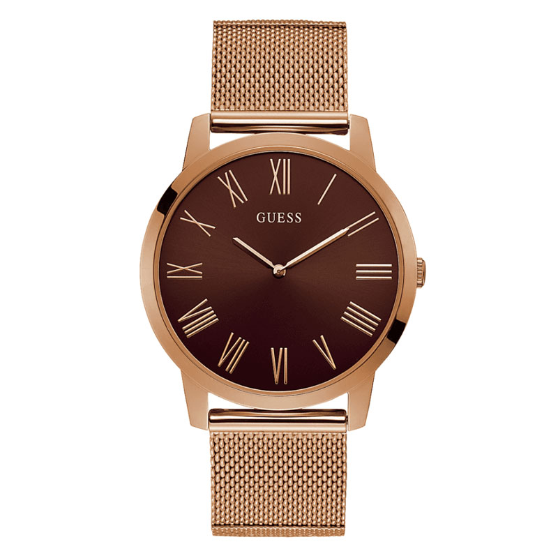  Shop Authentic Guess Analog Brown Dial Brown Mesh Bracelet Watch for Men - GW0074G1 - Luxxuri