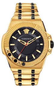  Shop Authentic Versace Chain Reaction Quartz Black Dial Two Tone Steel Strap Watch for Men - VEDY00619 - Luxxuri