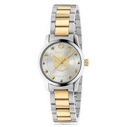  Shop Authentic Gucci G Timeless Quartz Silver Dial Two Tone Steel Strap Watch For Women - YA126596 - Luxxuri