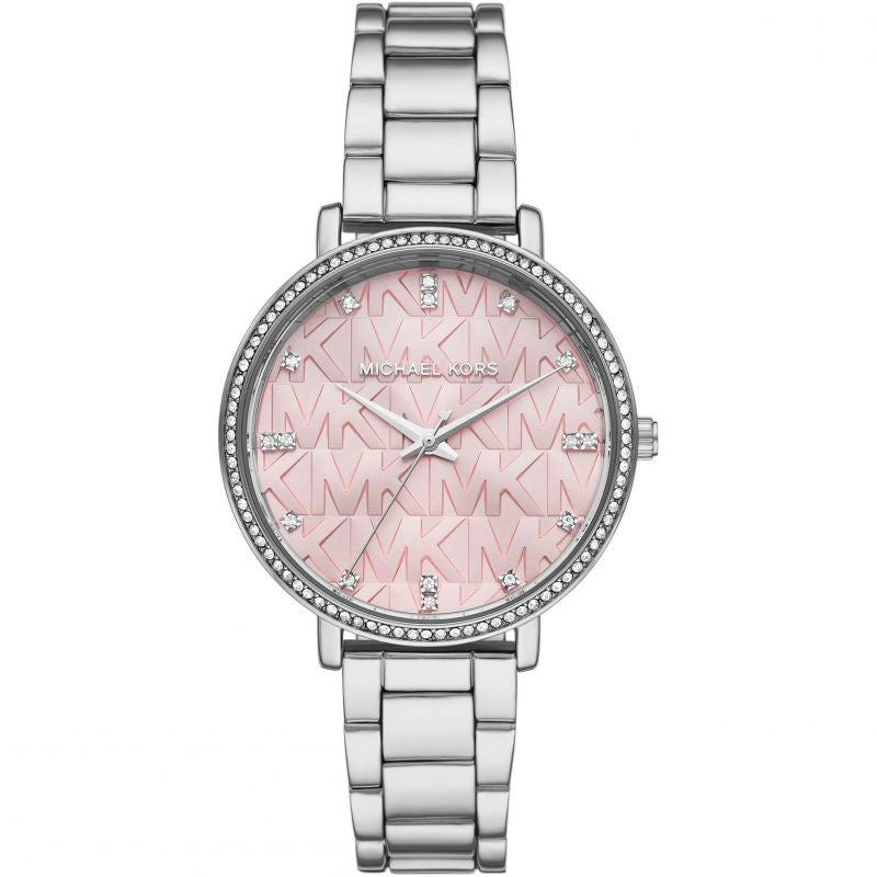  Shop Authentic Michael Kors Pyper Three Hand Pink Dial Silver Steel Strap Watch For Women - MK4631 - Luxxuri