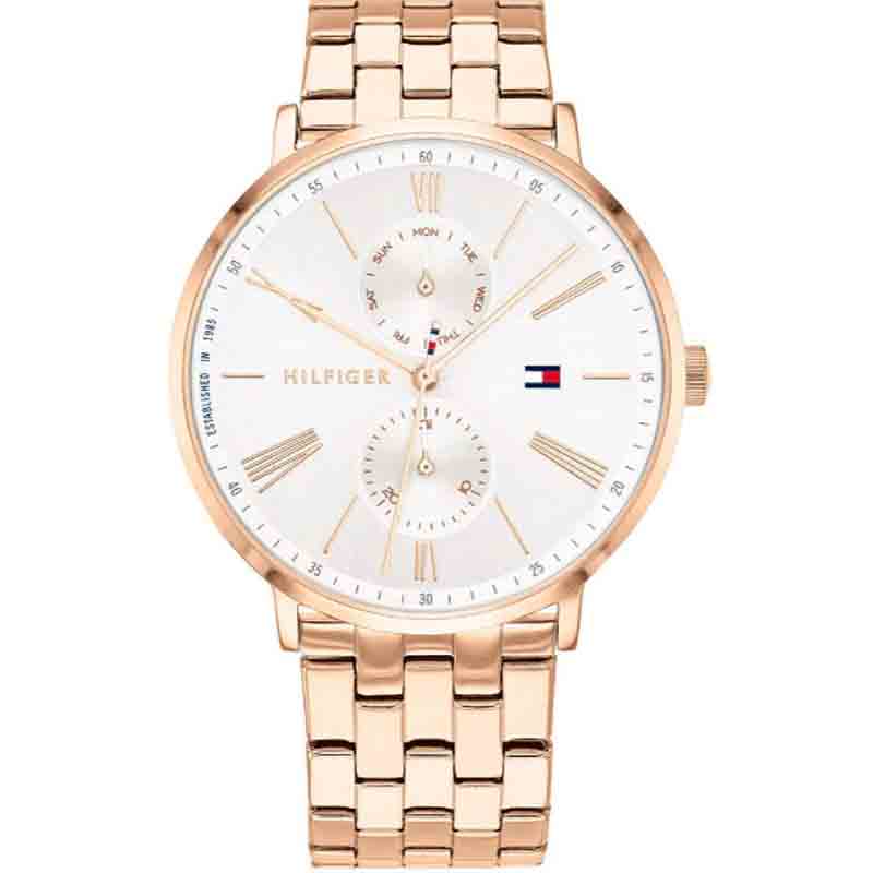  Shop Authentic Tommy Hilfiger Jenna Quartz White Dial Rose Gold Steel Strap Watch for Women - 1782070 - Luxxuri