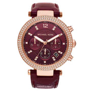  Shop Authentic Michael Kors Parker Chronograph Red Dial Red Leather Strap Watch For Women - MK6986 - Luxxuri