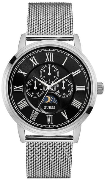  Shop Authentic Guess Delancey Black Dial Silver Mesh Bracelet Watch for Men - W0871G1 - Luxxuri
