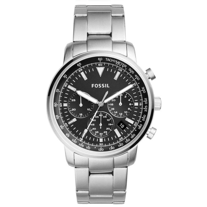 Shop Authentic Fossil Goodwin Chronograph Black Dial Silver Steel Strap Watch for Men - FS5412 - Luxxuri