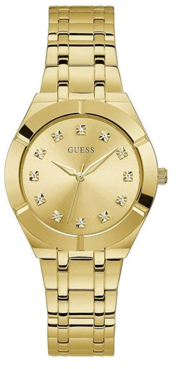  Shop Authentic Guess Crystalline Diamonds Gold Dial Gold Steel Strap Watch for Women - GW0114L2 - Luxxuri