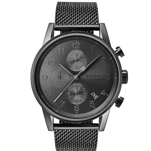  Shop Authentic Hugo Boss Navigator Grey Dial Grey Mesh Bracelet Watch for Men - 1513674 - Luxxuri