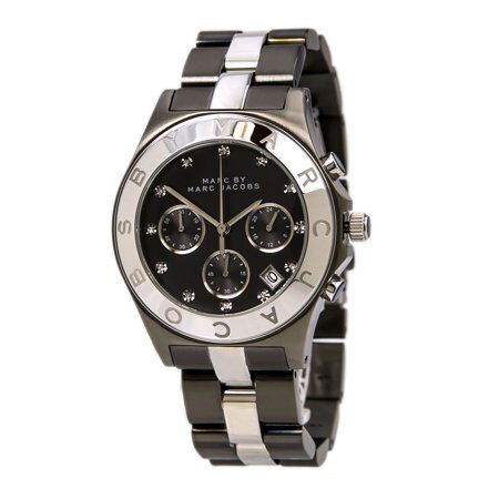  Shop Authentic Marc Jacobs Blade Chronograph Black Dial Two Tone Steel Strap Watch for Women - MBM3179 - Luxxuri
