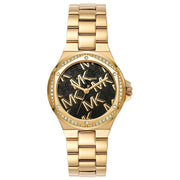  Shop Authentic Michael Kors Lennox Quartz Black Dial Gold Steel Strap Watch For Women - MK7404 - Luxxuri