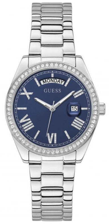  Shop Authentic Guess Luna Diamonds Blue Dial Silver Steel Strap Watch for Women - GW0307L1 - Luxxuri