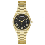  Shop Authentic Guess Luna Diamonds Black Dial Gold Steel Strap Watch for Women - GW0307L2 - Luxxuri