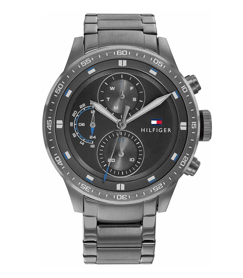 Shop Authentic Tommy Hilfiger Trent Chronograph Grey Dial Grey Steel Strap Watch For Men - 1791806 - Luxxuri
