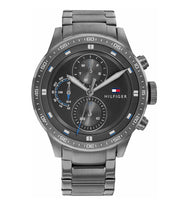  Shop Authentic Tommy Hilfiger Trent Chronograph Grey Dial Grey Steel Strap Watch For Men - 1791806 - Luxxuri