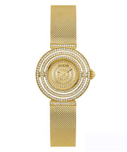  Shop Authentic Guess Dream Quartz Gold Dial Gold Mesh Strap Watch For Women - GW0550L2 - Luxxuri