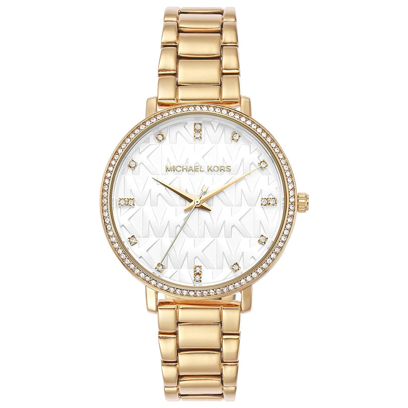  Shop Authentic Michael Kors Pyper Three Hand White Dial Gold Steel Strap Watch For Women - MK4666 - Luxxuri