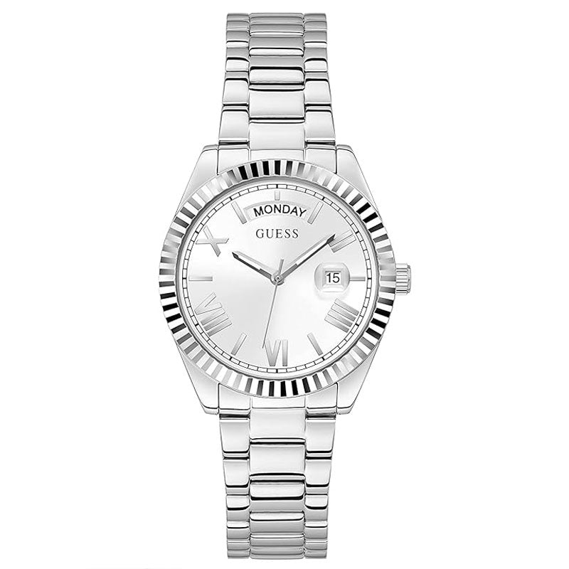 Shop Authentic Guess Luna Silver Dial Silver Steel Strap Watch for Women - GW0308L1 - Luxxuri