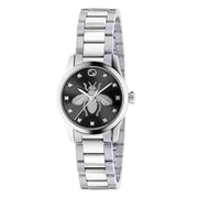  Shop Authentic Gucci G Timeless Quartz Diamonds Black Dial Silver Steel Strap Watch For Women - YA1265024 - Luxxuri