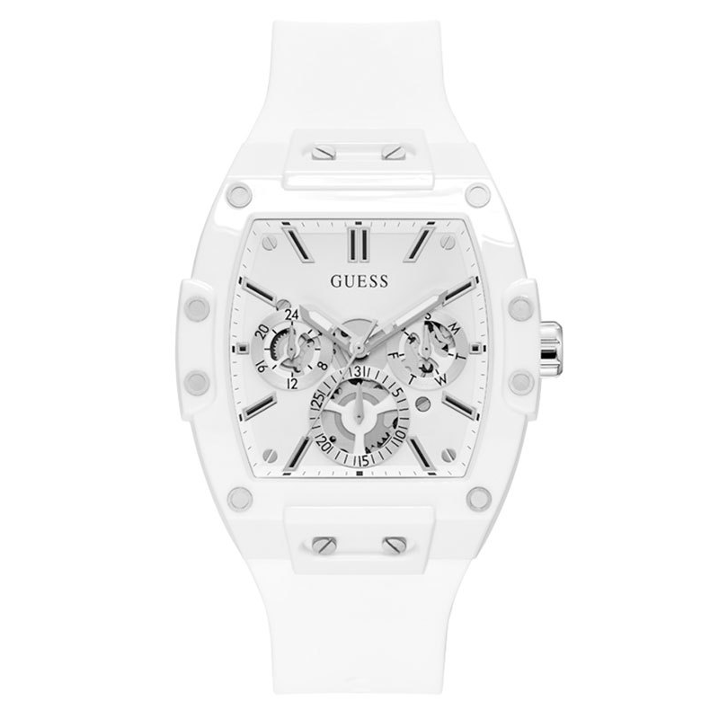  Shop Authentic Guess Phoenix Multifunction White Dial White Rubber Strap Watch for Men - GW0203G2 - Luxxuri