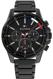  Shop Authentic Tommy Hilfiger Mason Chronograph Black Dial Black Steel Strap Watch For Men - 1791935 - Luxxuri