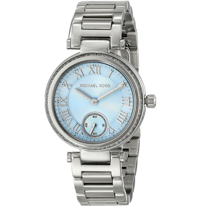  Shop Authentic Michael Kors Skylar Quartz Blue Dial Silver Steel Strap Watch For Women - MK5988 - Luxxuri