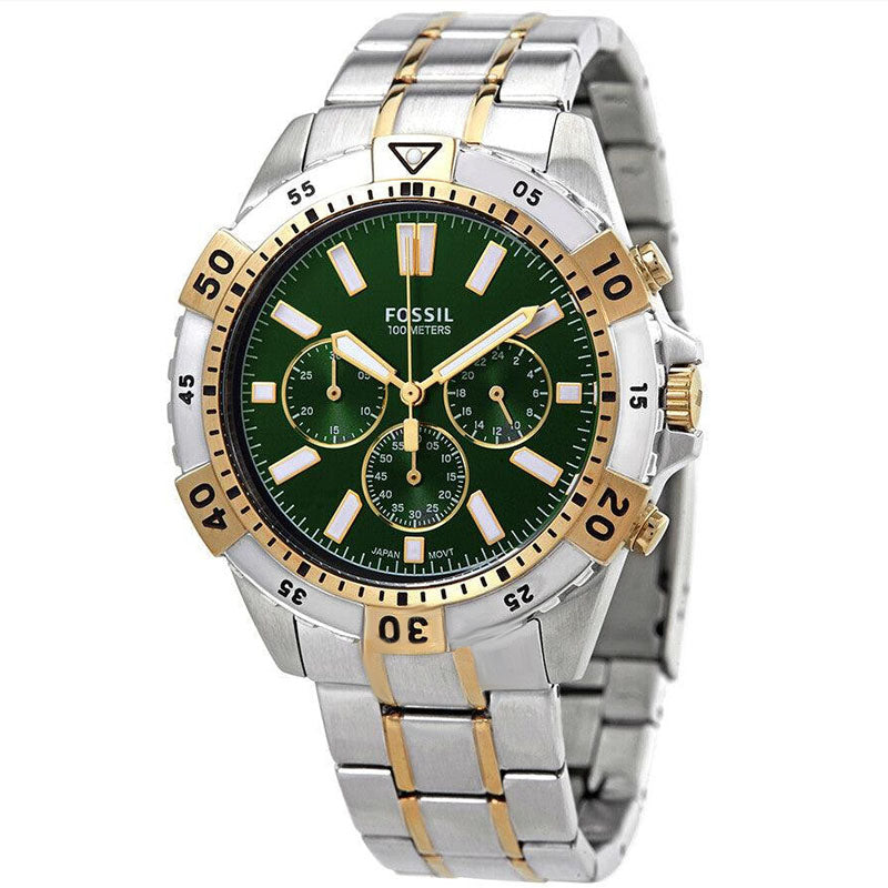  Shop Authentic Fossil Garrett Chronograph Green Dial Two Tone Steel Strap Watch for Men - FS5622 - Luxxuri