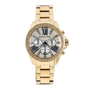  Shop Authentic Michael Kors Wren Chronograph Crystal Pave Gold Dial Gold Steel Strap Watch for Women - MK6095 - Luxxuri