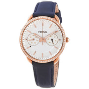  Shop Authentic Fossil Tailor White Dial Blue Leather Strap Watch for Women - ES4394 - Luxxuri