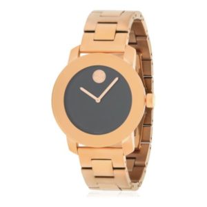  Shop Authentic Movado Bold Black Dial Rose Gold Steel Strap Watch for Women - 3600463 - Luxxuri