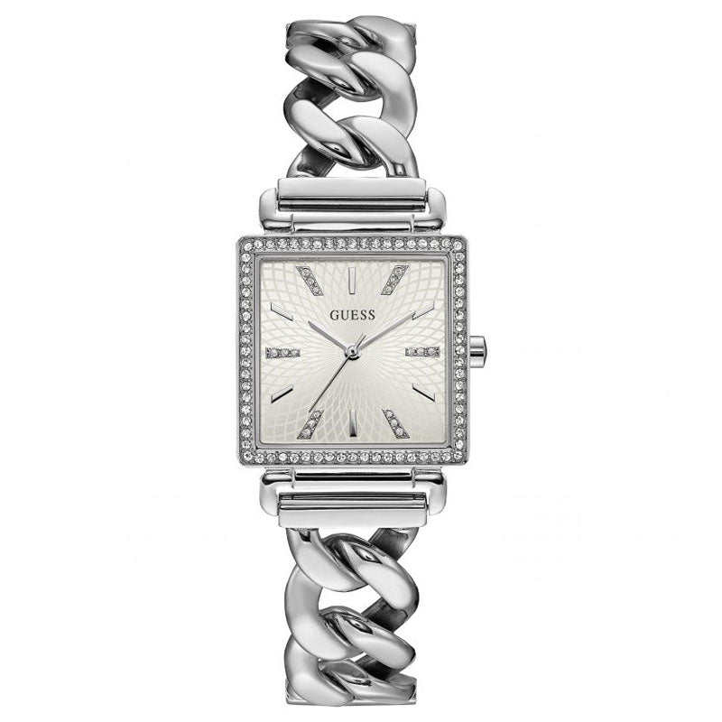  Shop Authentic Guess Vanity Diamonds White Dial Silver Steel Strap Watch for Women - W1030L1 - Luxxuri