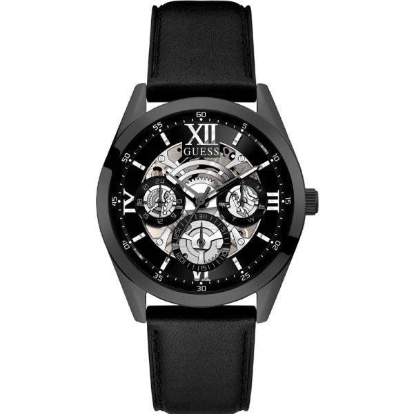  Shop Authentic Guess Analog Quartz Black Dial Black Leather Strap Watch For Men - GW0389G4 - Luxxuri