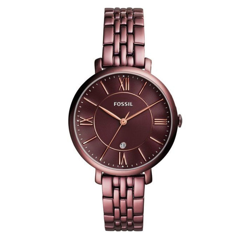  Shop Authentic Fossil Jacqueline Brown Dial Brown Steel Strap Watch for Women - ES4100 - Luxxuri