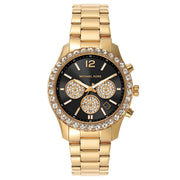  Shop Authentic Michael Kors Berkley Chronograph Black Dial Gold Steel Strap Watch For Women - MK7414 - Luxxuri
