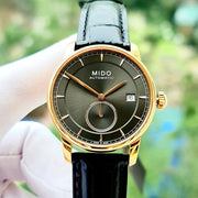  Shop Authentic Mido Baroncelli III Automatic Grey Dial Black Leather Strap Watch For Men - M8600.3.13.4 - Luxxuri