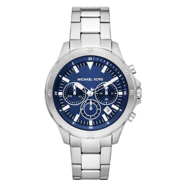  Shop Authentic Michael Kors Grayson Chronograph Blue Dial Silver Steel Strap Watch For Men - MK9107 - Luxxuri