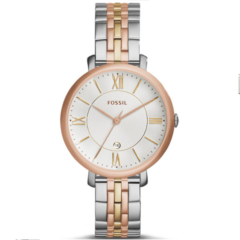  Shop Authentic Fossil Jacqueline White Dial Two Tone Steel Strap Watch for Women - ES3844 - Luxxuri