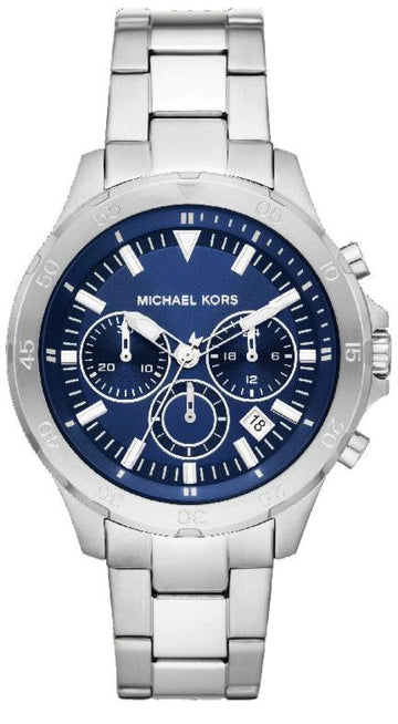  Shop Authentic Michael Kors Grayson Chronograph Blue Dial Silver Steel Strap Watch For Men - MK9107 - Luxxuri