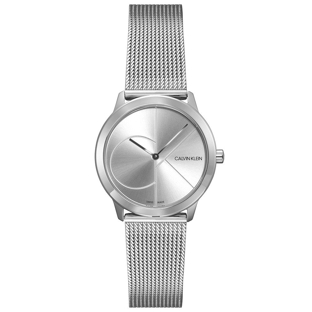  Shop Authentic Calvin Klein Minimal Silver Dial Silver Mesh Bracelet Watch for Women - K3M2212Z - Luxxuri