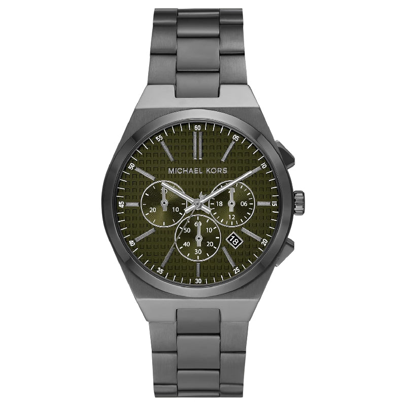  Shop Authentic Michael Kors Lennox Chronograph Black Dial Grey Steel Strap Watch For Men - MK9118 - Luxxuri